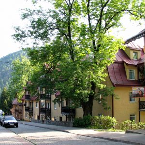 Widok na apartament Cynamon z ulicy Jana Wiktora.